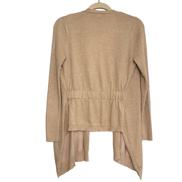 Diane Von Furstenberg DVF Gold Metallic Lightweight Jacket M Silk Cashmere - Picture 3 of 6